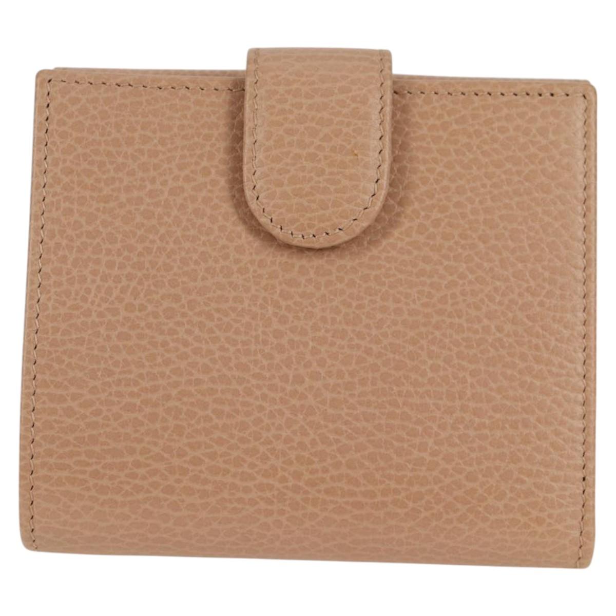 GUCCI Interlocking Wallet Leather Outlet Pink Beige 615525 Auth SW815M