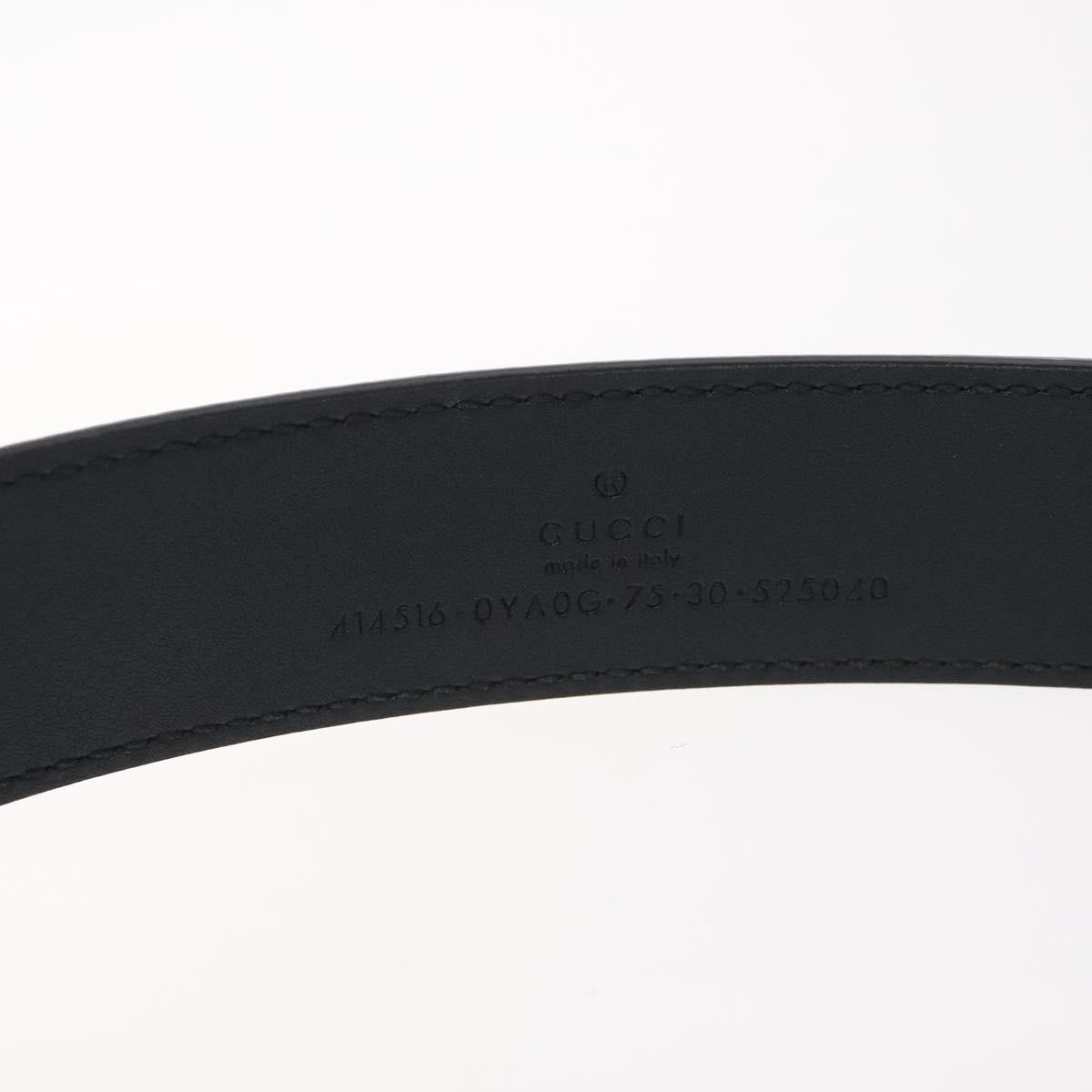 GUCCI GG Marmont Belt Leather 33.5"" Black Gold 414516 Auth SW816
