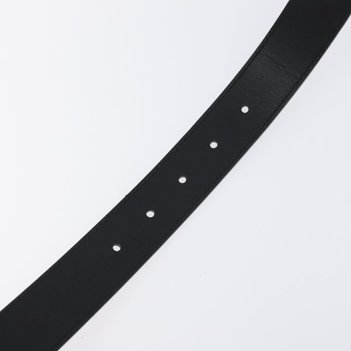 GUCCI GG Marmont Belt Leather 33.5"" Black Gold 414516 Auth SW816