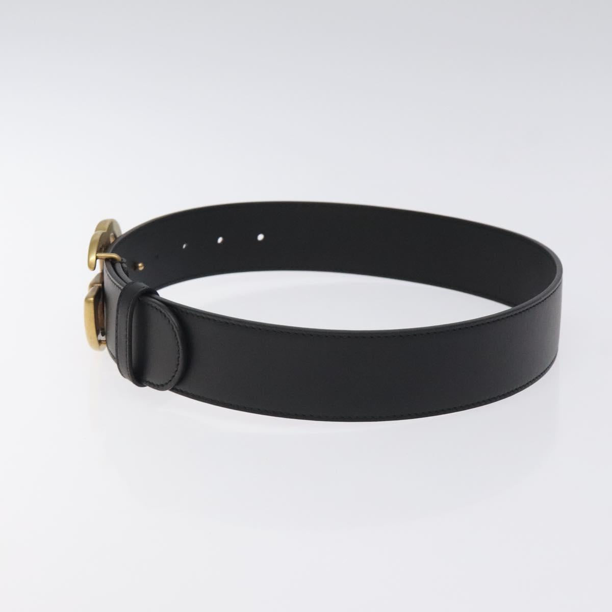 GUCCI GG Marmont Belt Leather 31.5"" Black Gold 400593 Auth SW818M