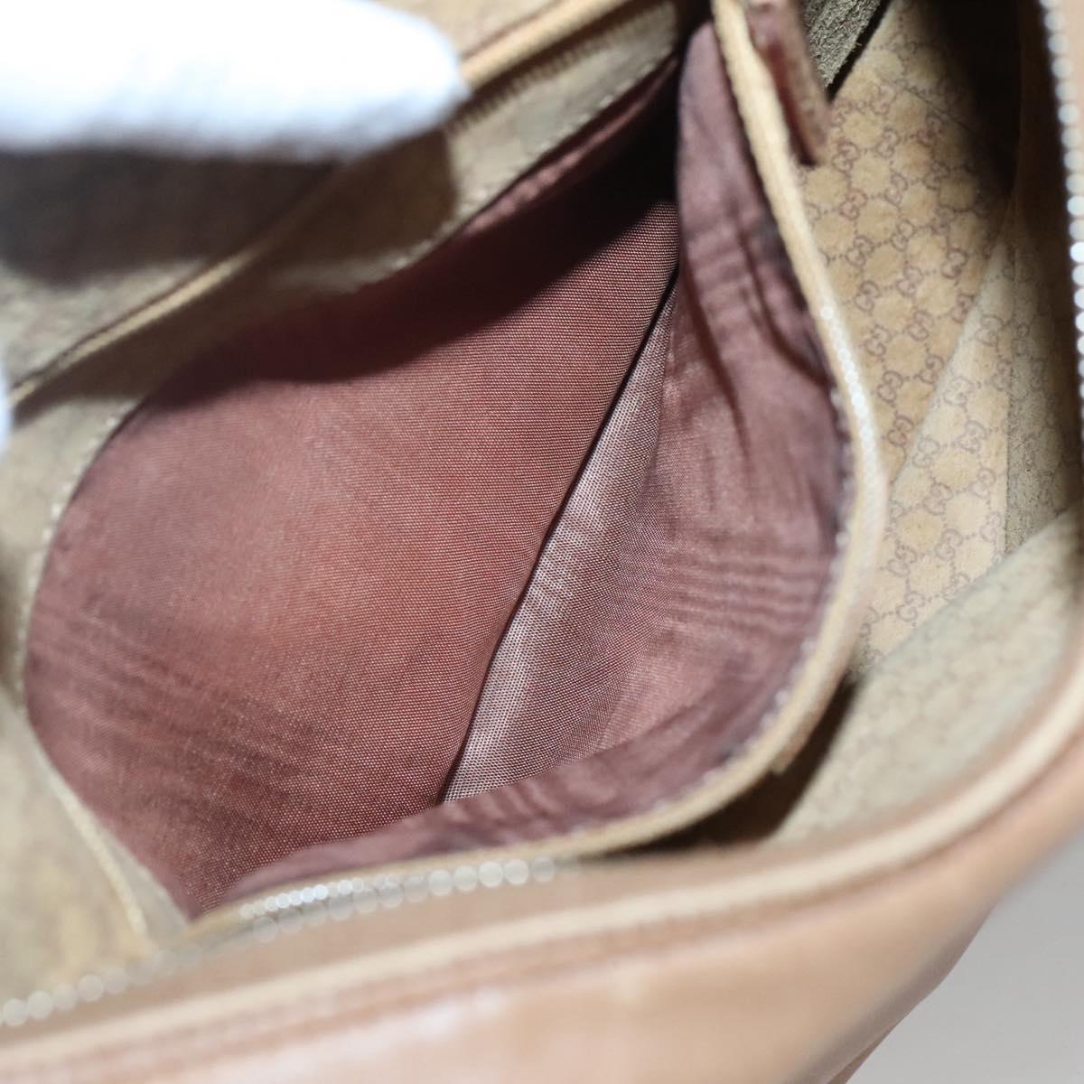 GUCCI Shoulder Bag Leather Brown Gold 001 4288 Auth SW821