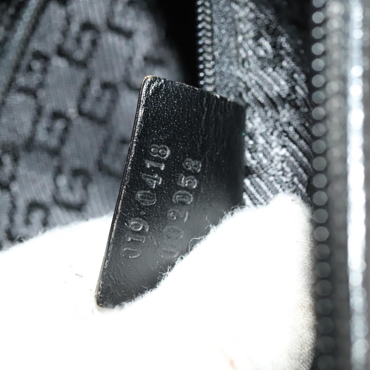 GUCCI Shoulder Bag Canvas Black Silver Auth SW823