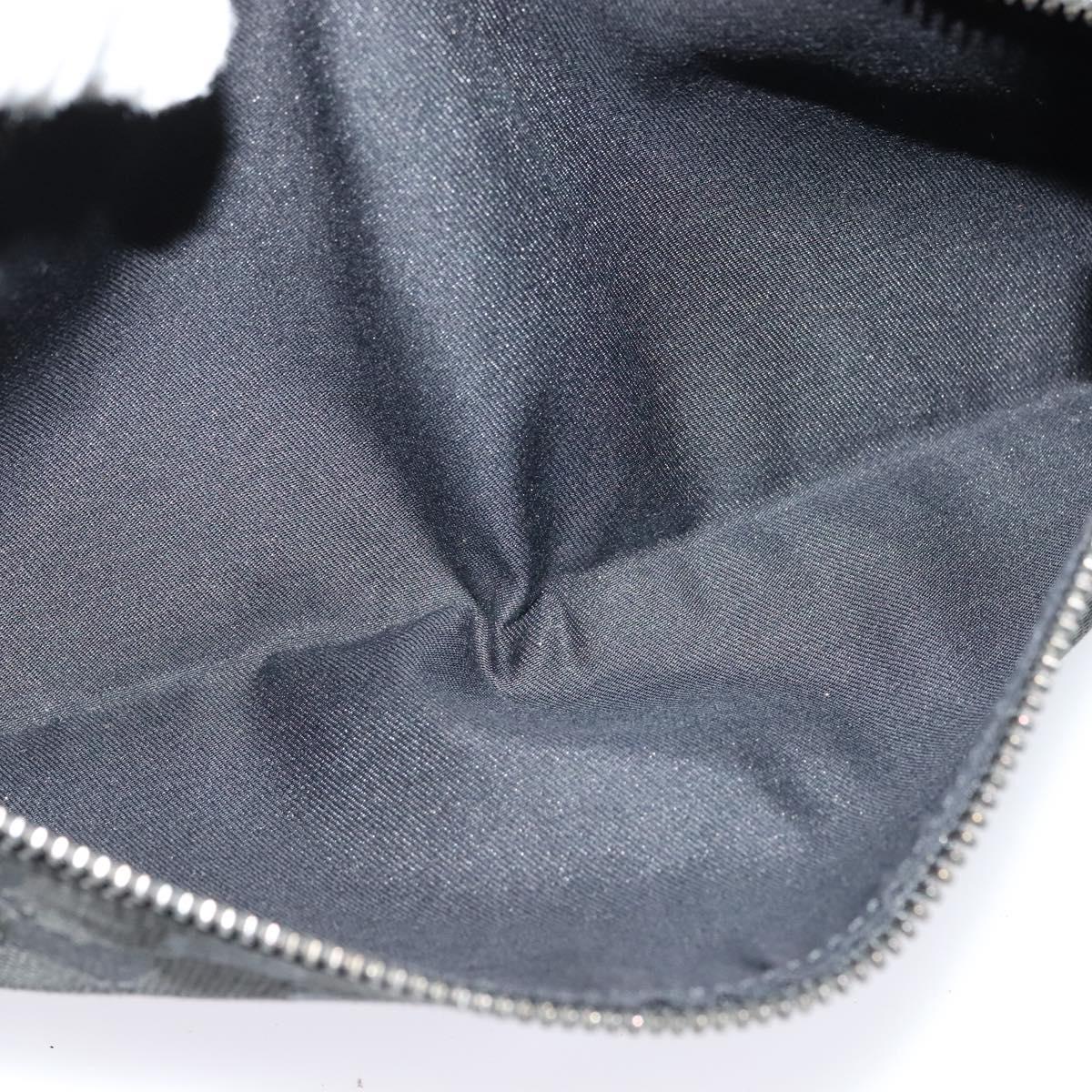 GUCCI GG Canvas Waist bag Black Silver 28566 Auth SW826