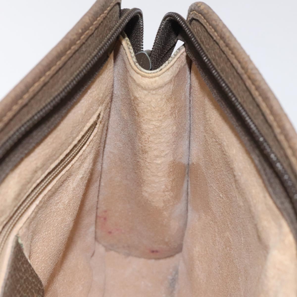 GUCCI GG Supreme Clutch Bag PVC Beige Gold 97 01 037 Auth SW828