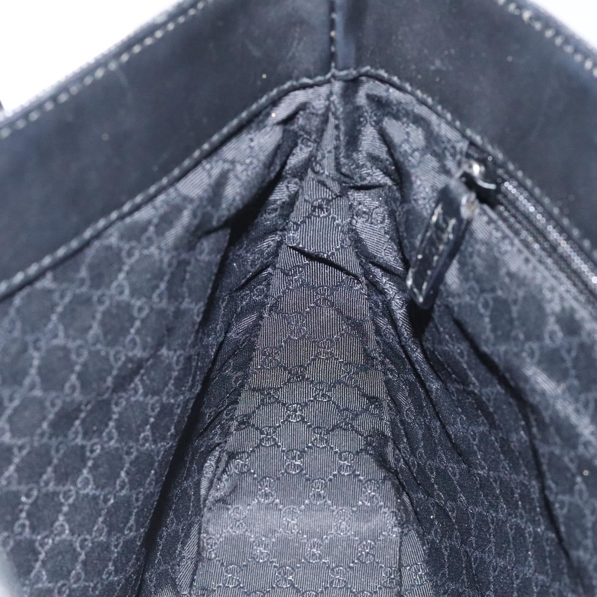 GUCCI Web Sherry Line Hand Bag Canvas Black 73984 Auth SW831