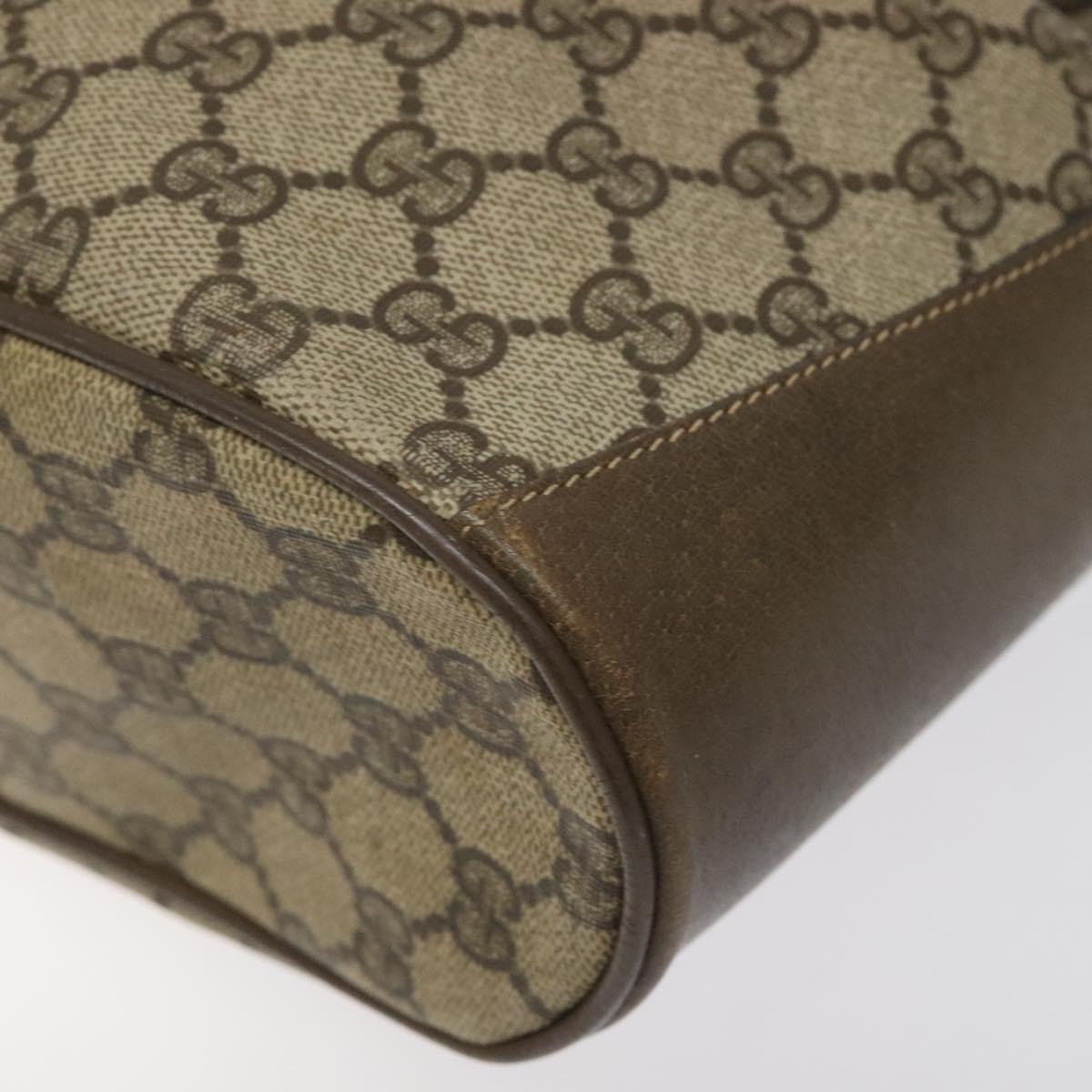 GUCCI GG Supreme Web Sherry Line Bag PVC Beige Gold 41 02 034 Auth SW837