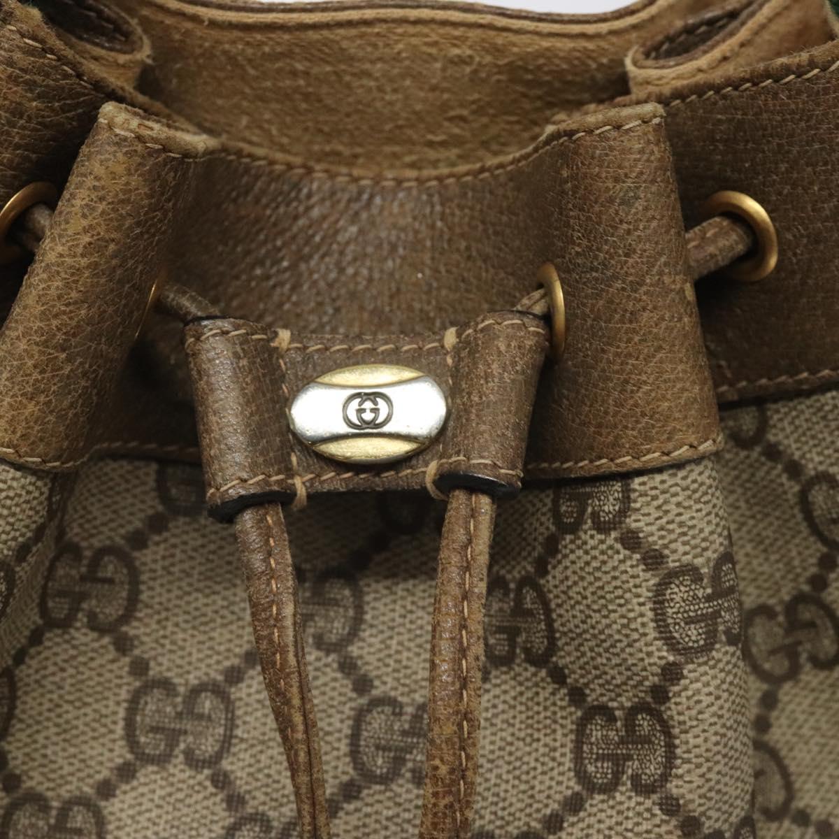 GUCCI GG Supreme Web Sherry Line Bag PVC Beige Gold 41 02 034 Auth SW837