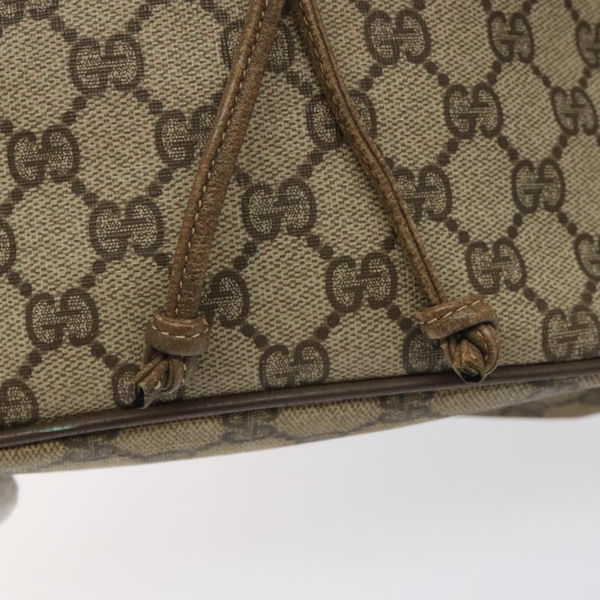 GUCCI GG Supreme Web Sherry Line Bag PVC Beige Gold 41 02 034 Auth SW837