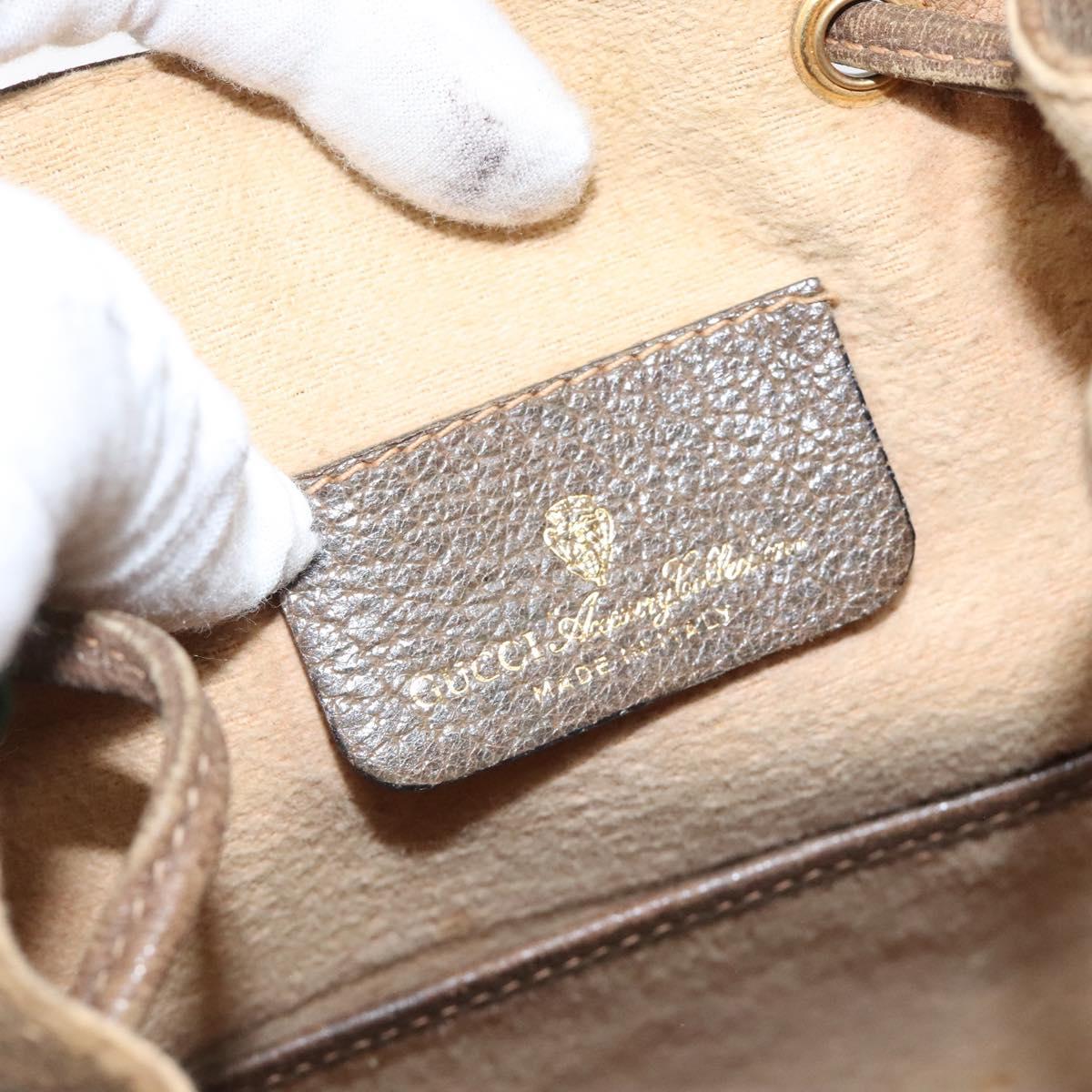GUCCI GG Supreme Web Sherry Line Bag PVC Beige Gold 41 02 034 Auth SW837