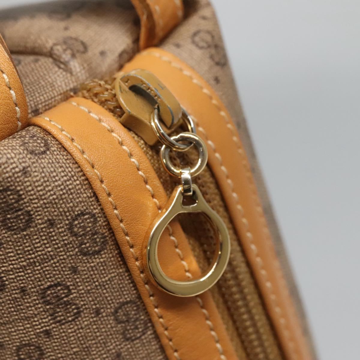 GUCCI Micro GG Supreme Clutch Bag PVC Beige Gold Auth SW838