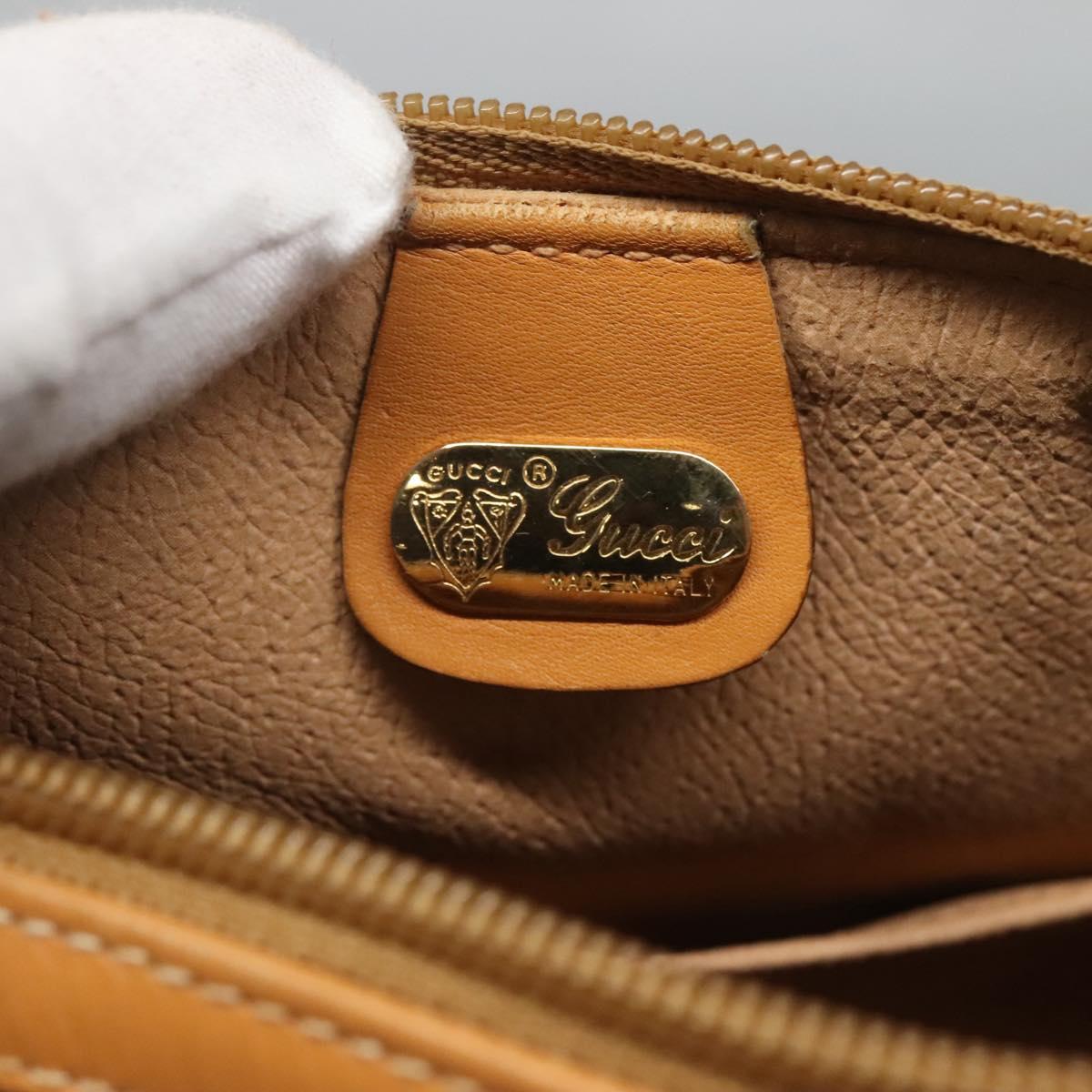 GUCCI Micro GG Supreme Clutch Bag PVC Beige Gold Auth SW838