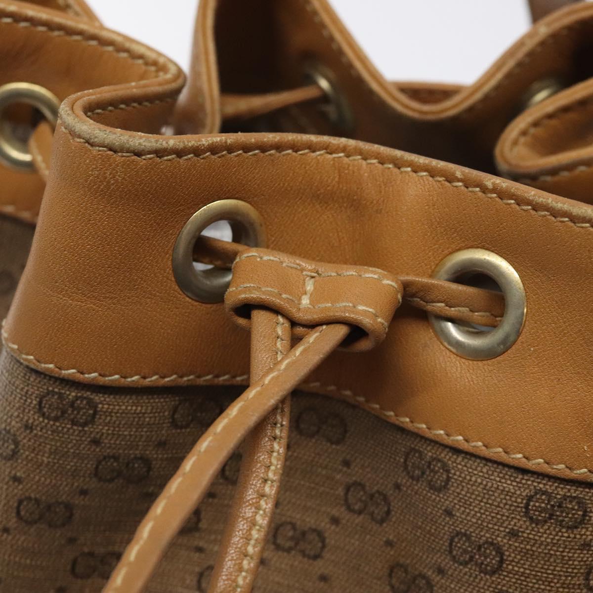GUCCI Micro GG Supreme Shoulder Bag PVC Beige Gold 001 904 0791 Auth SW841