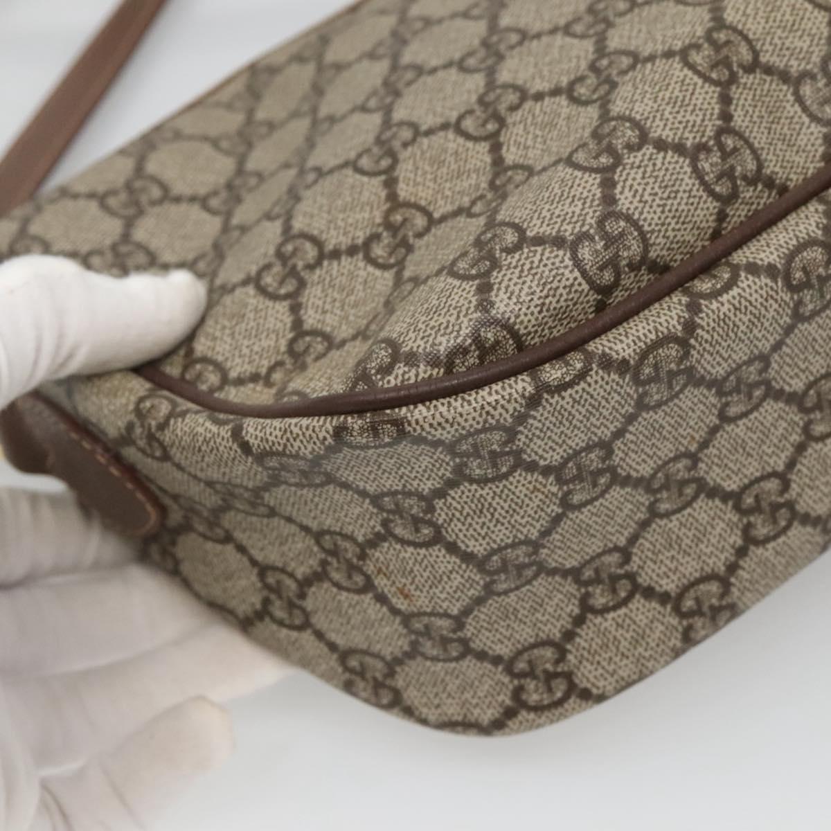 GUCCI GG Supreme Web Sherry Line Bag PVC Beige Gold 001 754 6177 Auth SW845