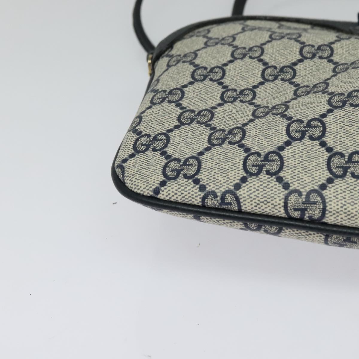 GUCCI GG Supreme Sherry Line Shoulder Bag PVC Navy Gold 904 02 047 Auth SW846