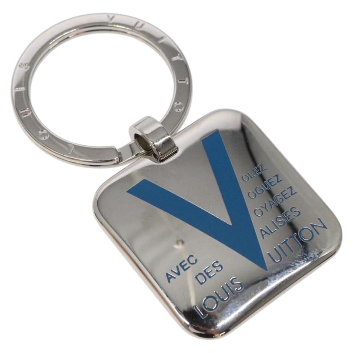 LOUIS VUITTON Voyage Key Chain Key Ring Metal Silver M66950 LV Auth SW877