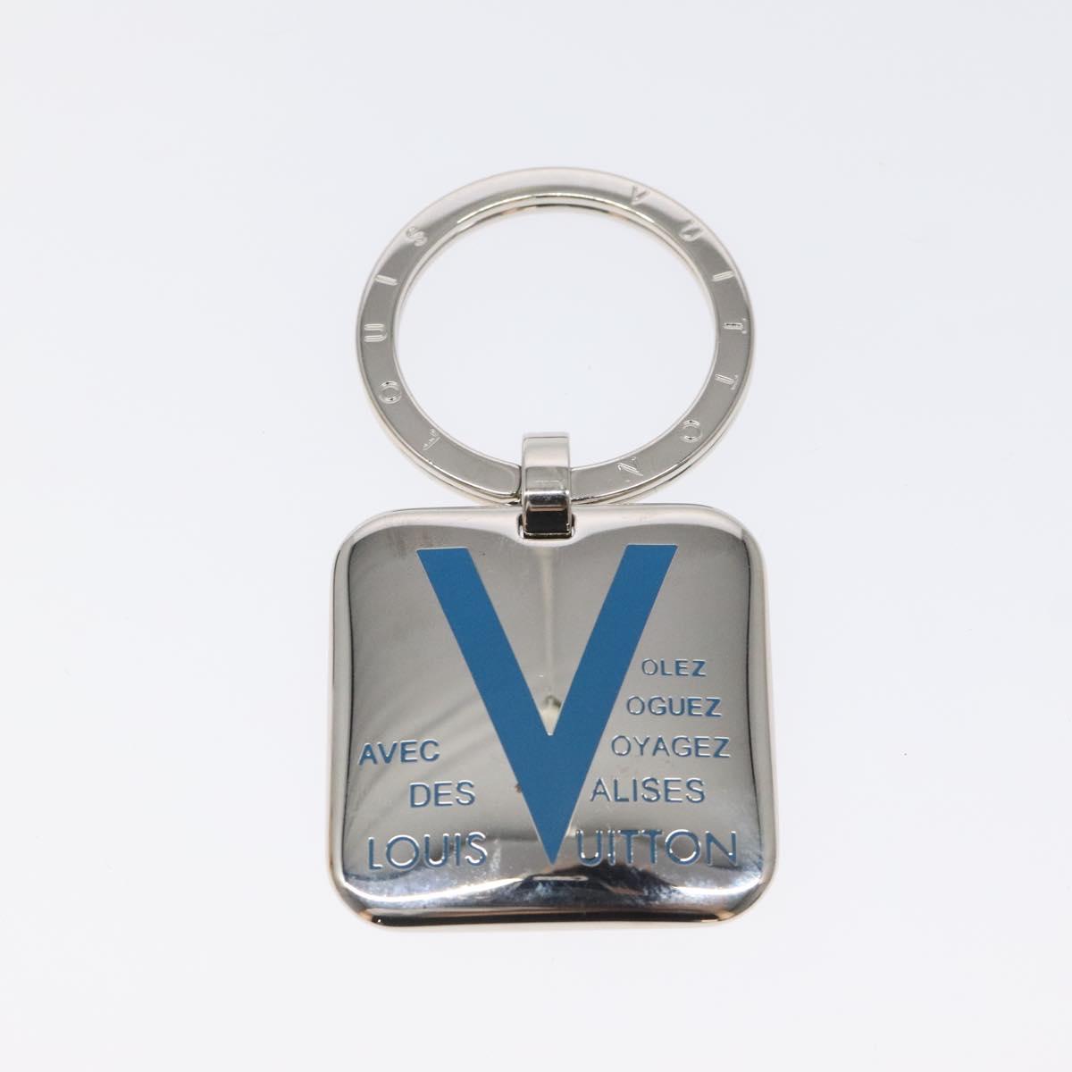 LOUIS VUITTON Voyage Key Chain Key Ring Metal Silver M66950 LV Auth SW877
