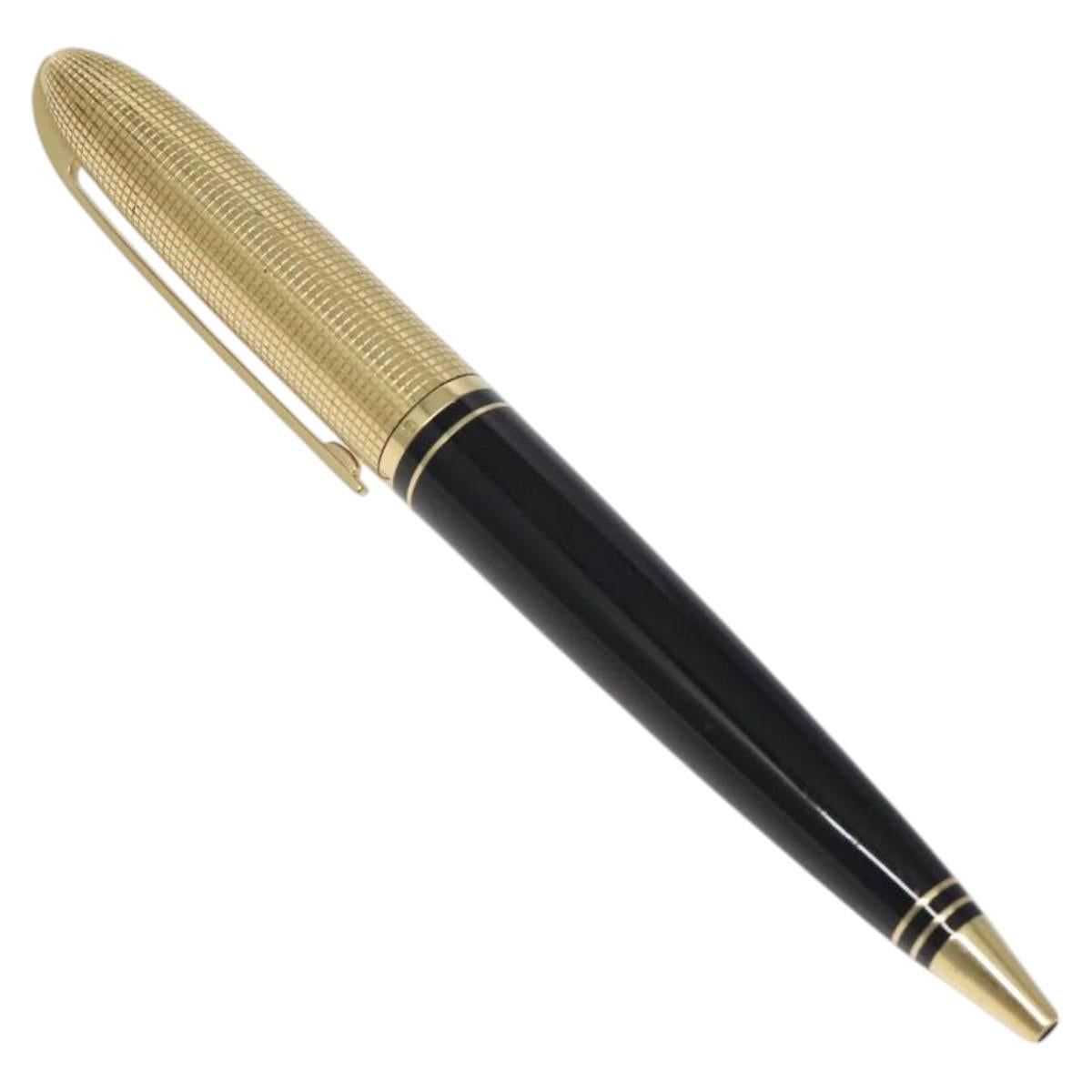LOUIS VUITTON Dock Lacquer Ballpoint Pen Metal Black N72602 LV Auth SW883