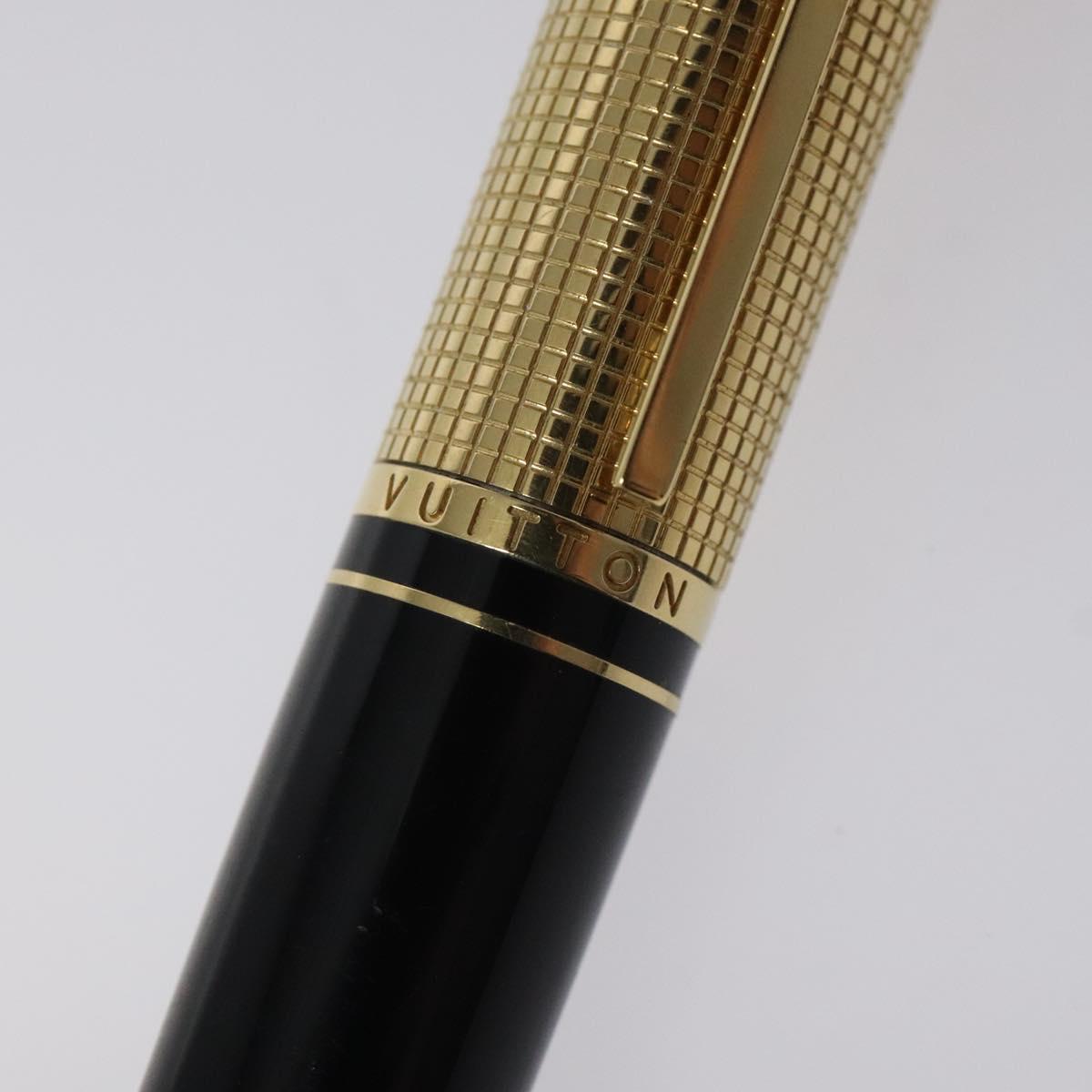 LOUIS VUITTON Dock Lacquer Ballpoint Pen Metal Black N72602 LV Auth SW883
