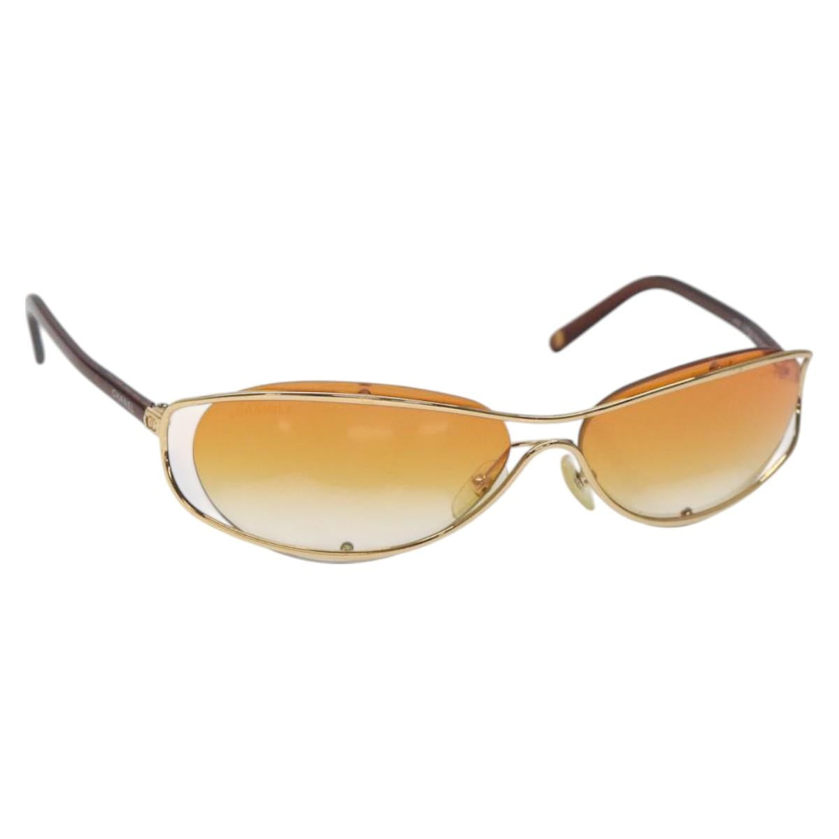 CHANEL Sunglasses plastic Orange CC Auth SW918