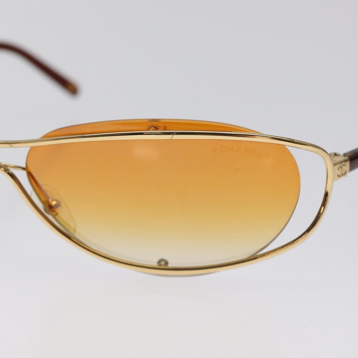 CHANEL Sunglasses plastic Orange CC Auth SW918