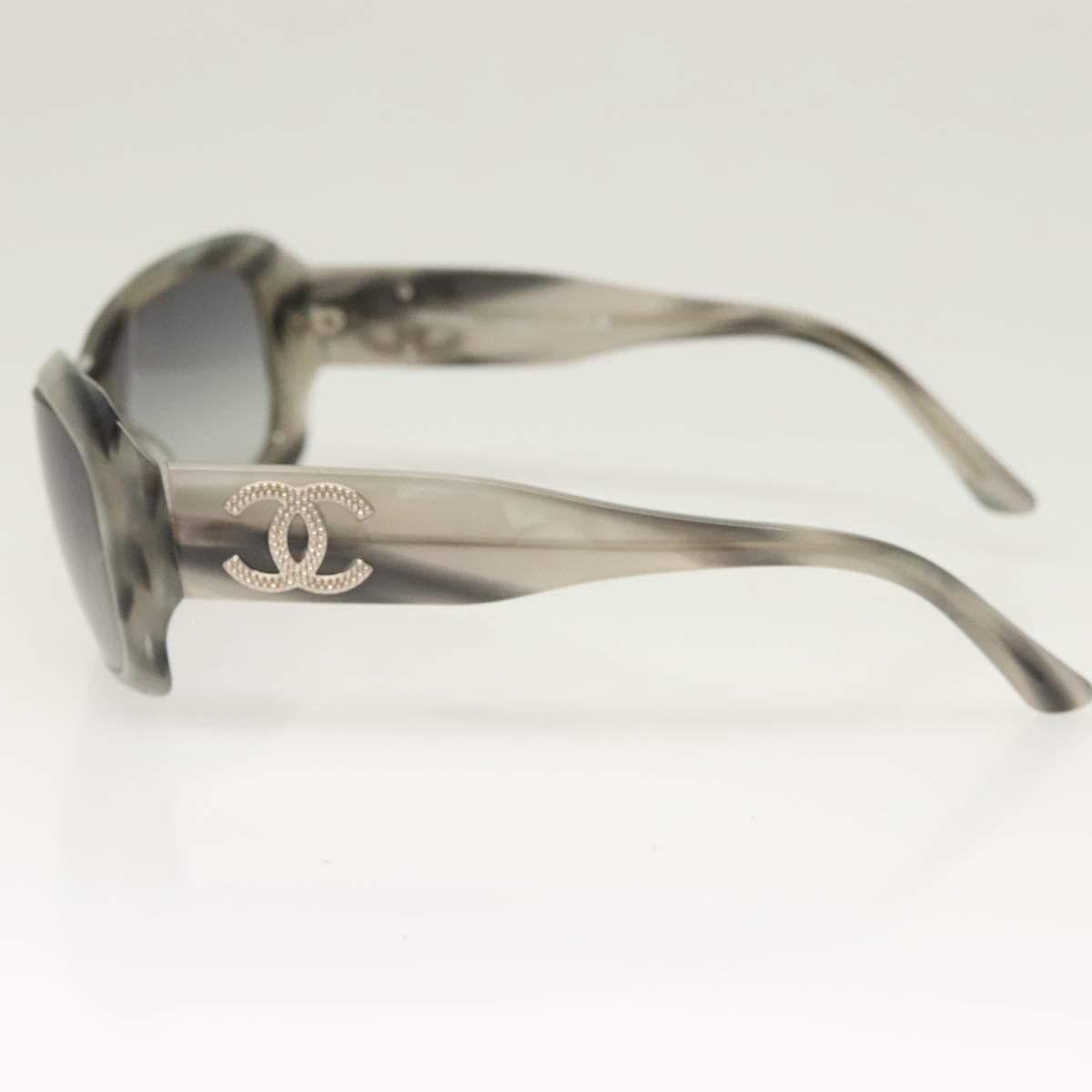 CHANEL Sunglasses plastic Gray CC Auth SW922