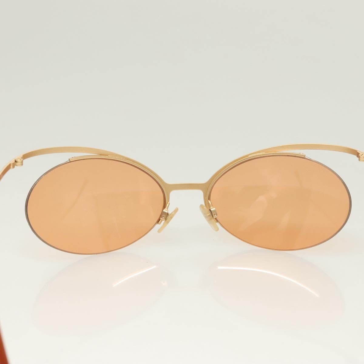 CHANEL Sunglasses metal Orange CC Auth SW927