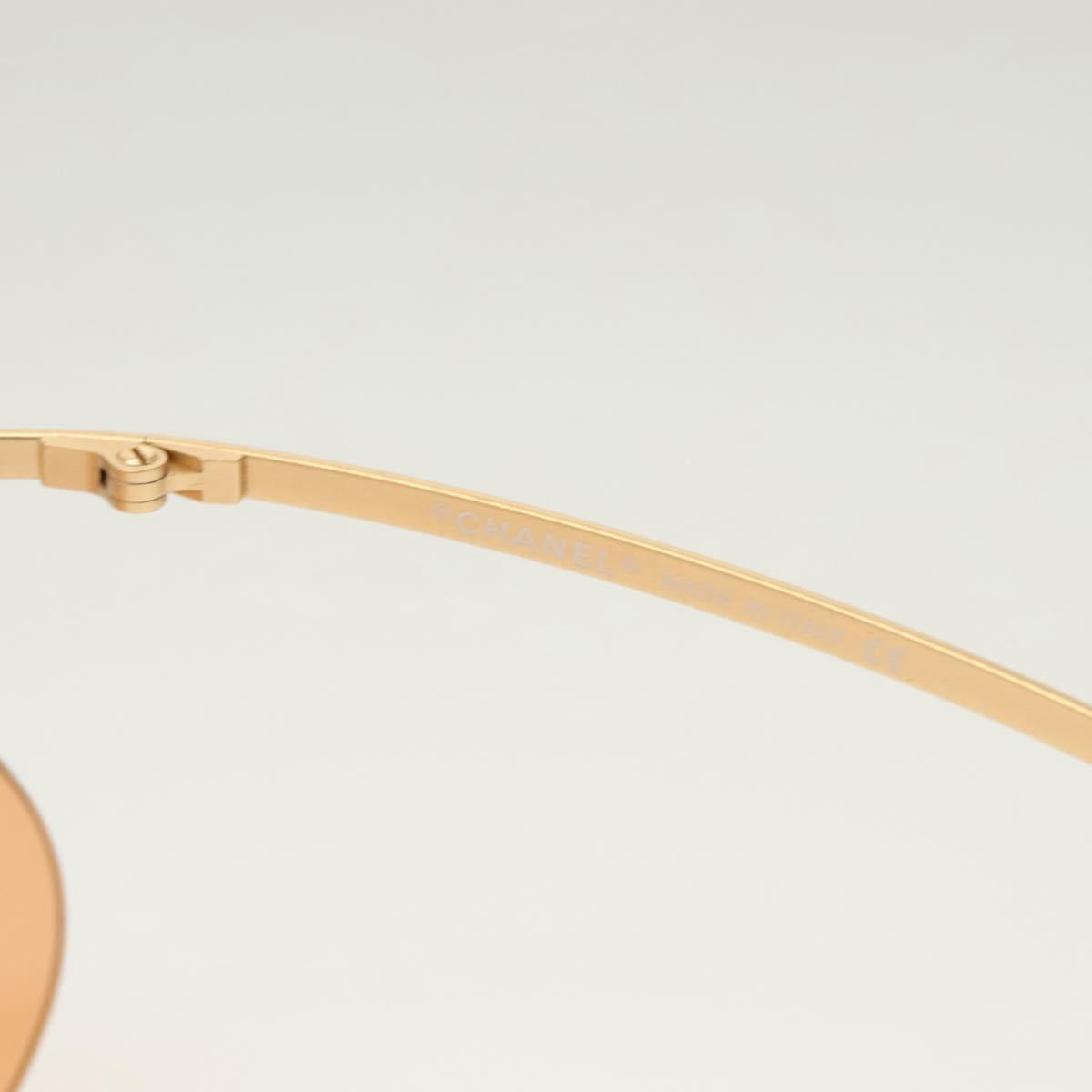 CHANEL Sunglasses metal Orange CC Auth SW927