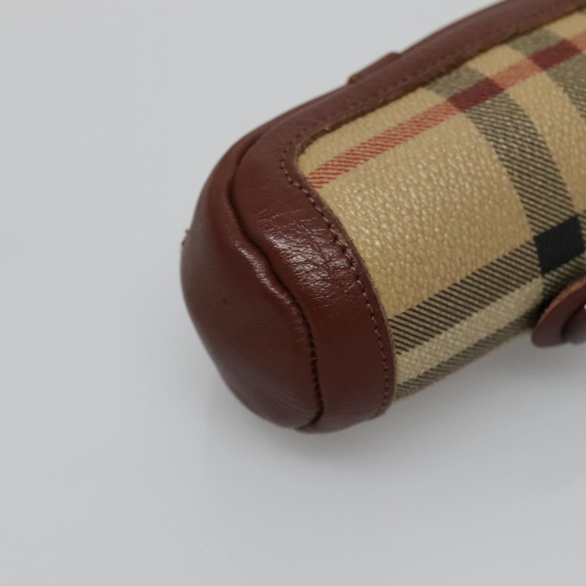 Burberrys Nova Check Golf Ball Case PVC set Beige Auth SW938