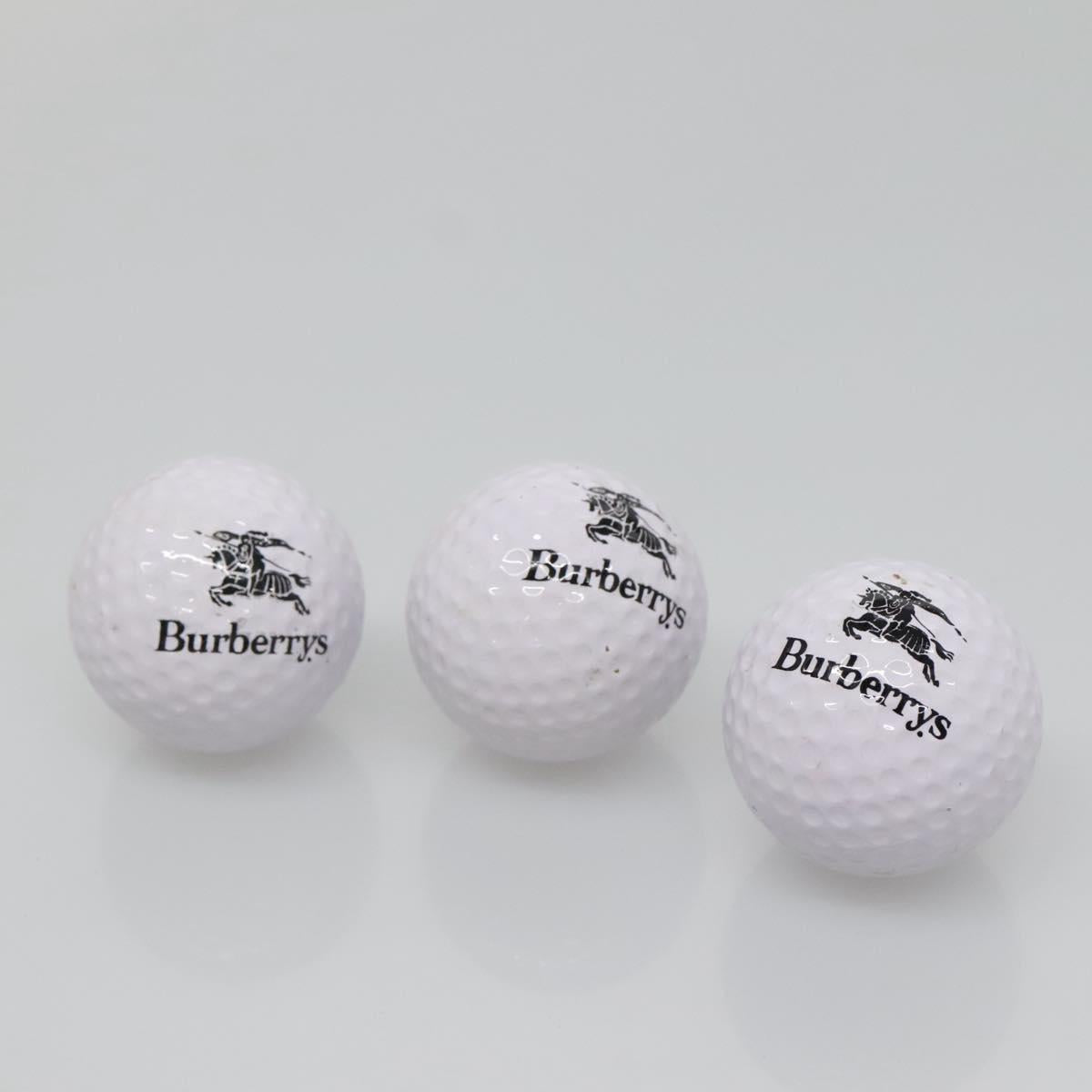 Burberrys Nova Check Golf Ball Case PVC set Beige Auth SW938