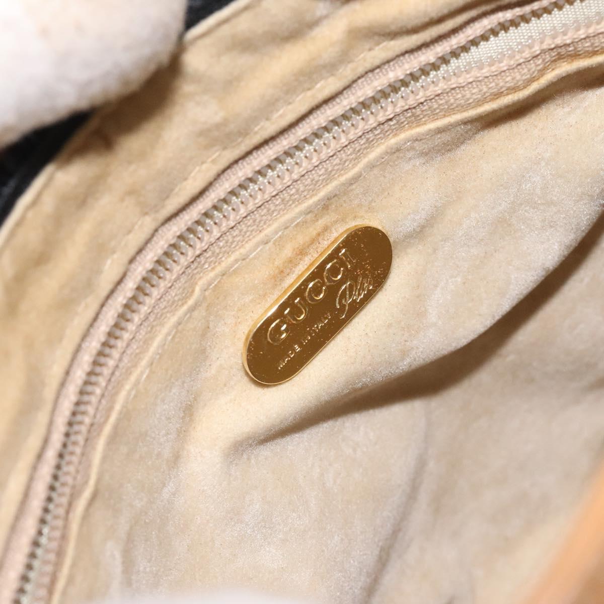 GUCCI Shoulder Bag Leather Black Auth SW966