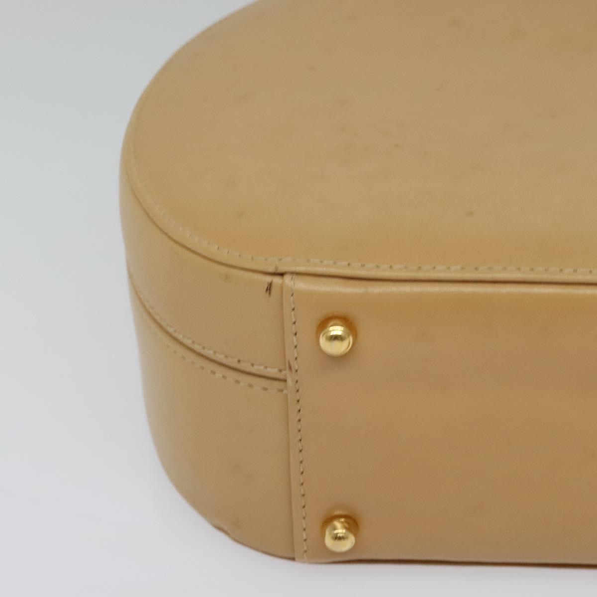 GUCCI Hand Bag Leather 2way Beige Gold 000 781 0235 Auth SW973