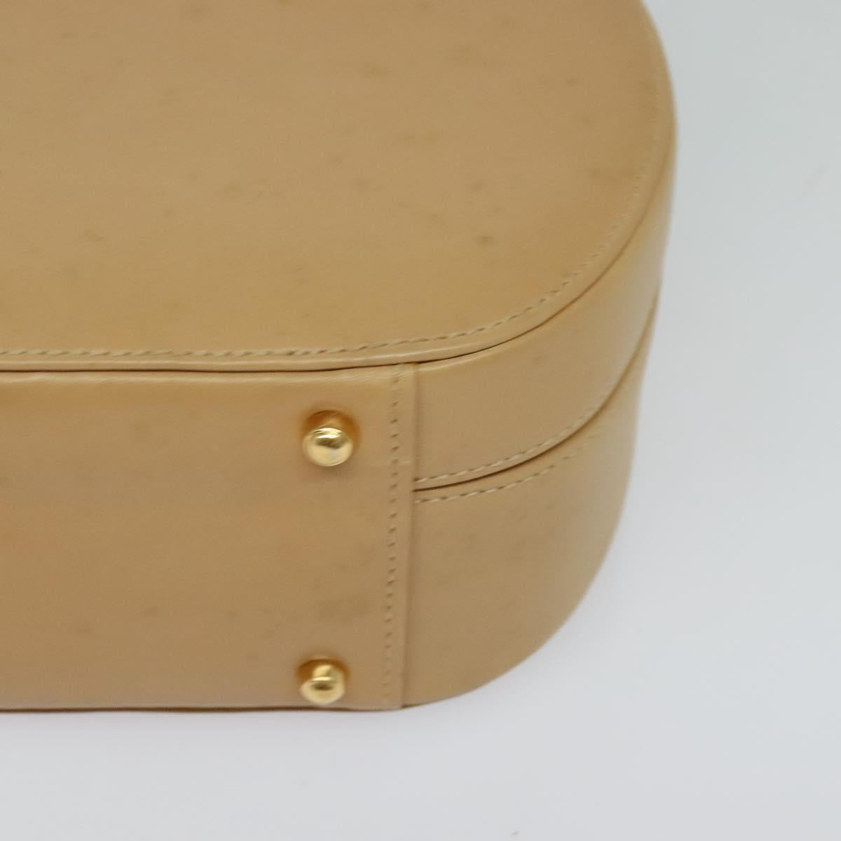 GUCCI Hand Bag Leather 2way Beige Gold 000 781 0235 Auth SW973