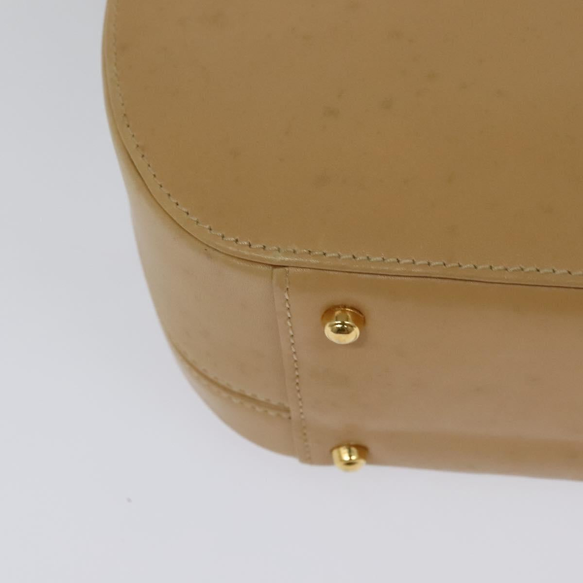 GUCCI Hand Bag Leather 2way Beige Gold 000 781 0235 Auth SW973