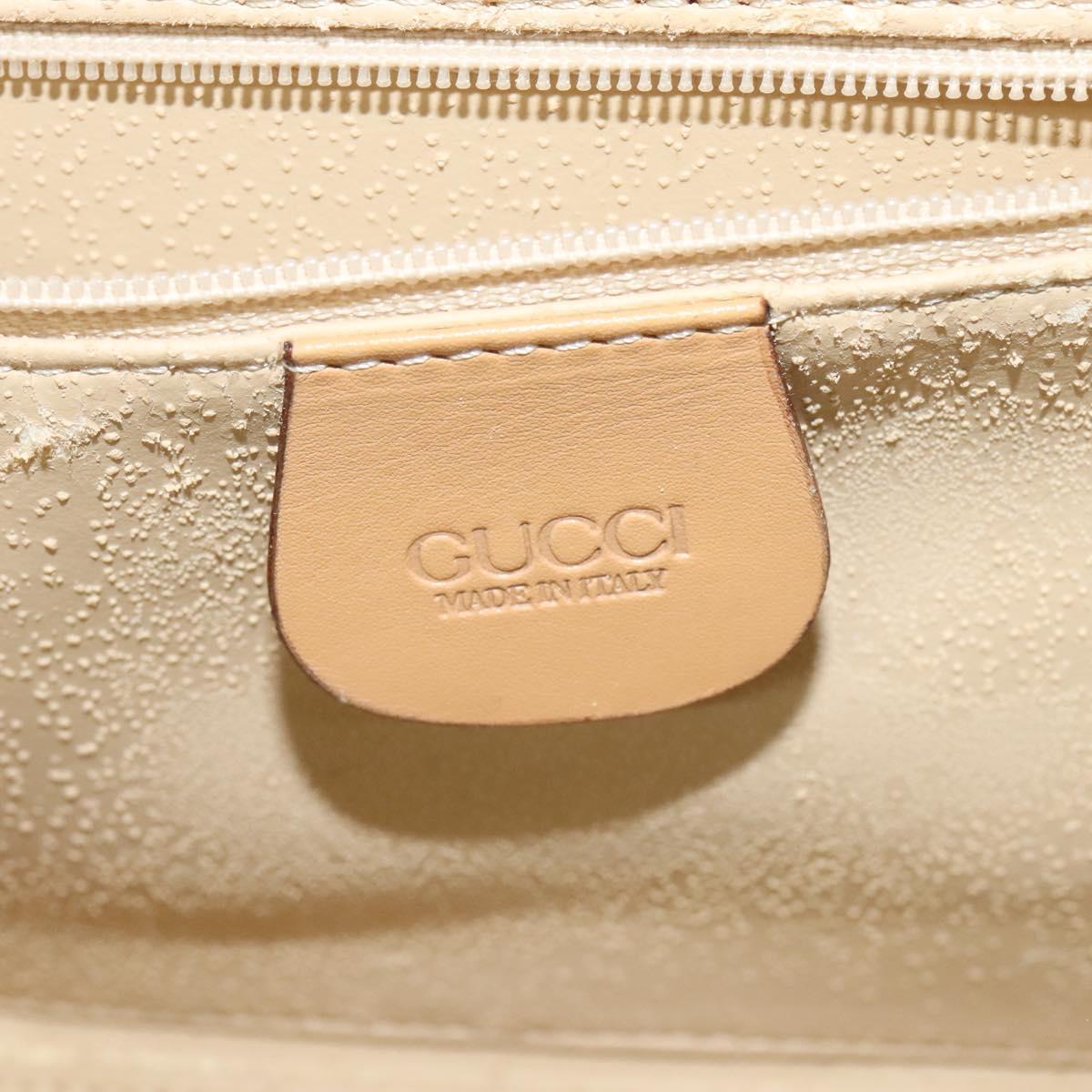 GUCCI Hand Bag Leather 2way Beige Gold 000 781 0235 Auth SW973