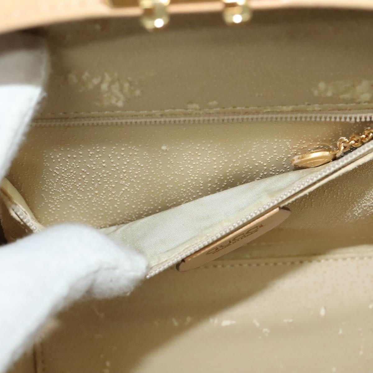 GUCCI Hand Bag Leather 2way Beige Gold 000 781 0235 Auth SW973