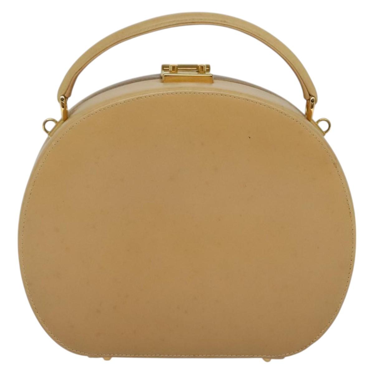 GUCCI Hand Bag Leather 2way Beige Gold 000 781 0235 Auth SW973