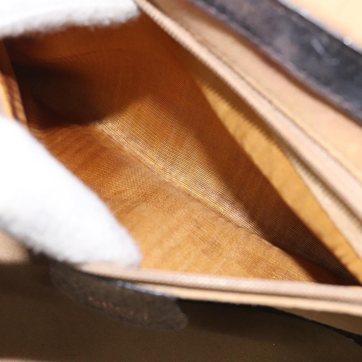 GUCCI Bamboo Hand Bag Leather Black Gold 013 122 2491 Auth SW974