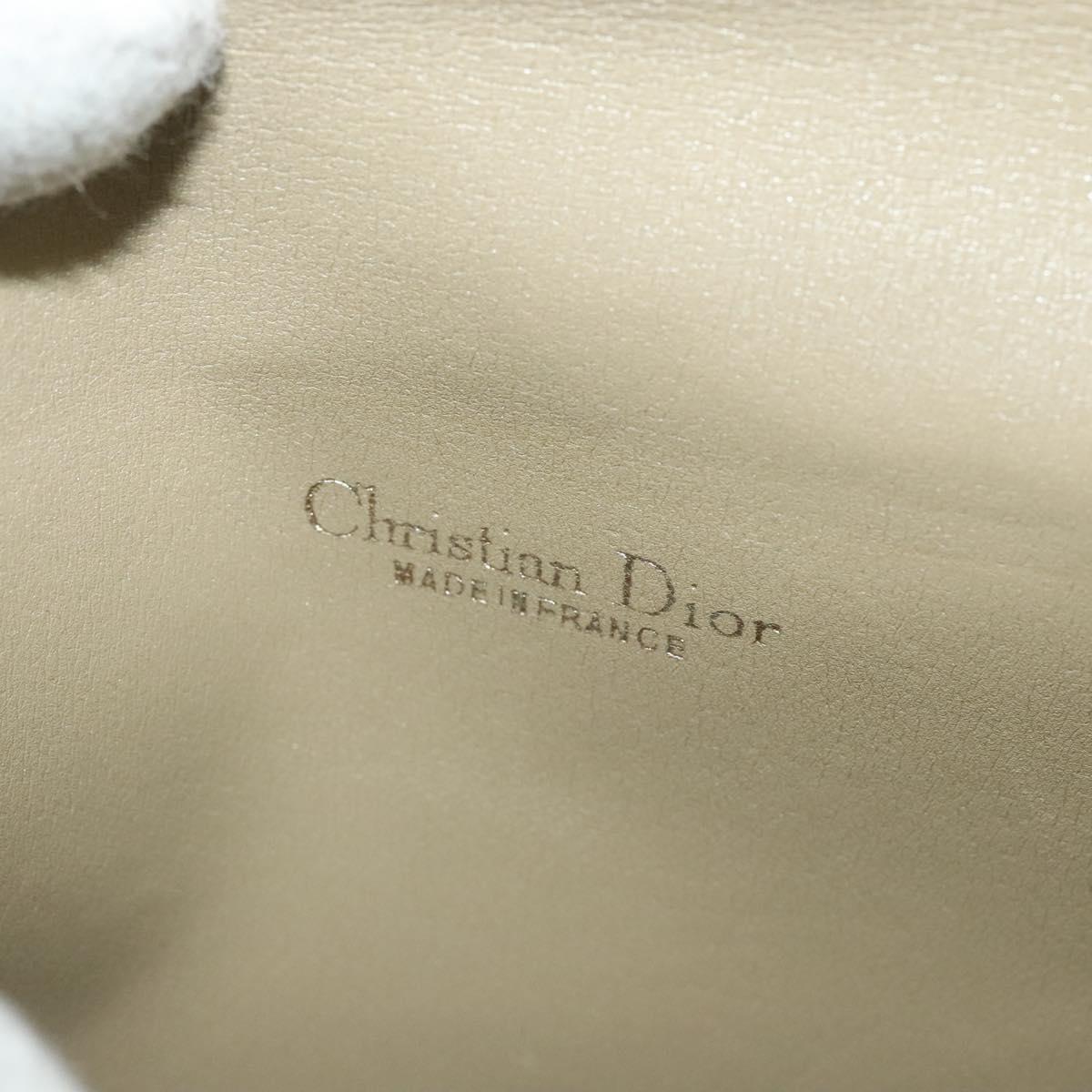 Christian Dior Honeycomb Canvas Shoulder Bag PVC Beige Gold Auth SW979