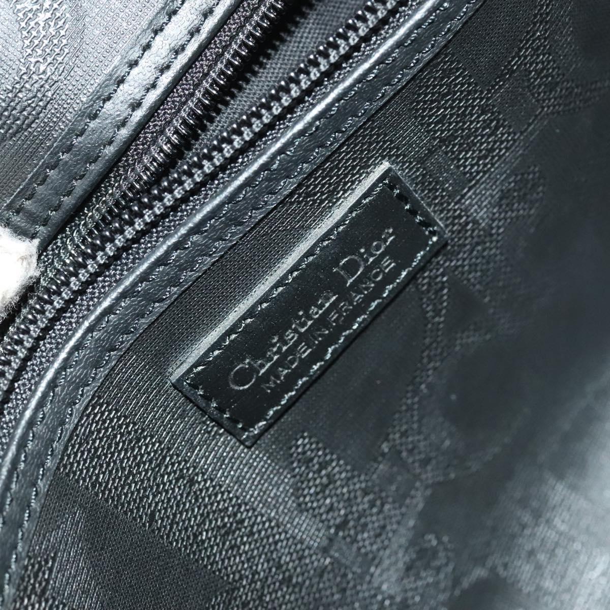 Christian Dior Trotter Canvas Boston Bag Black Gold Auth SW984
