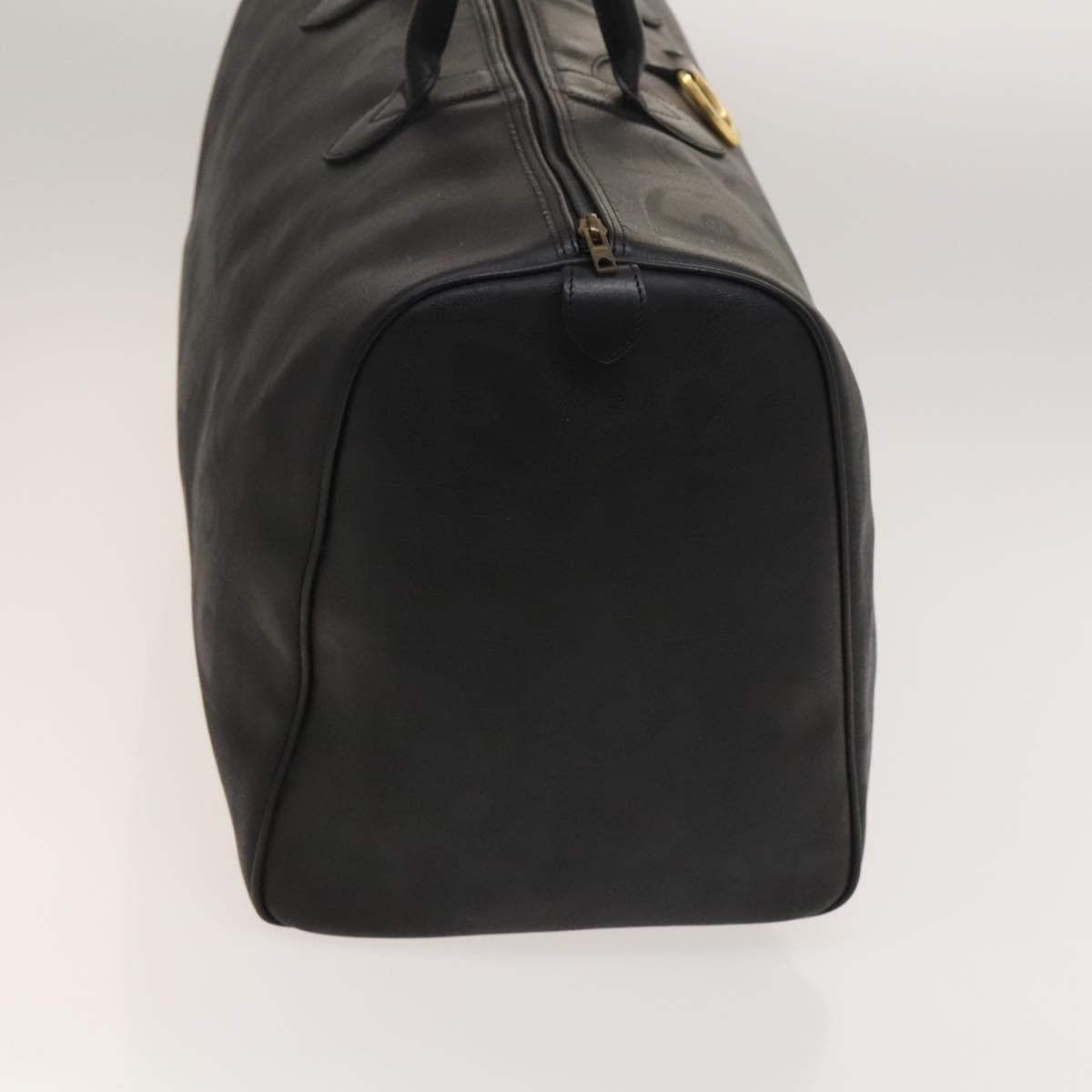 Christian Dior Trotter Canvas Boston Bag Black Gold Auth SW984