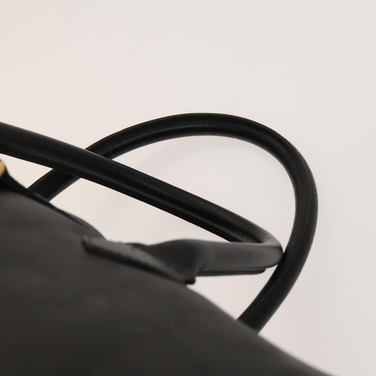 Christian Dior Trotter Canvas Boston Bag Black Gold Auth SW984