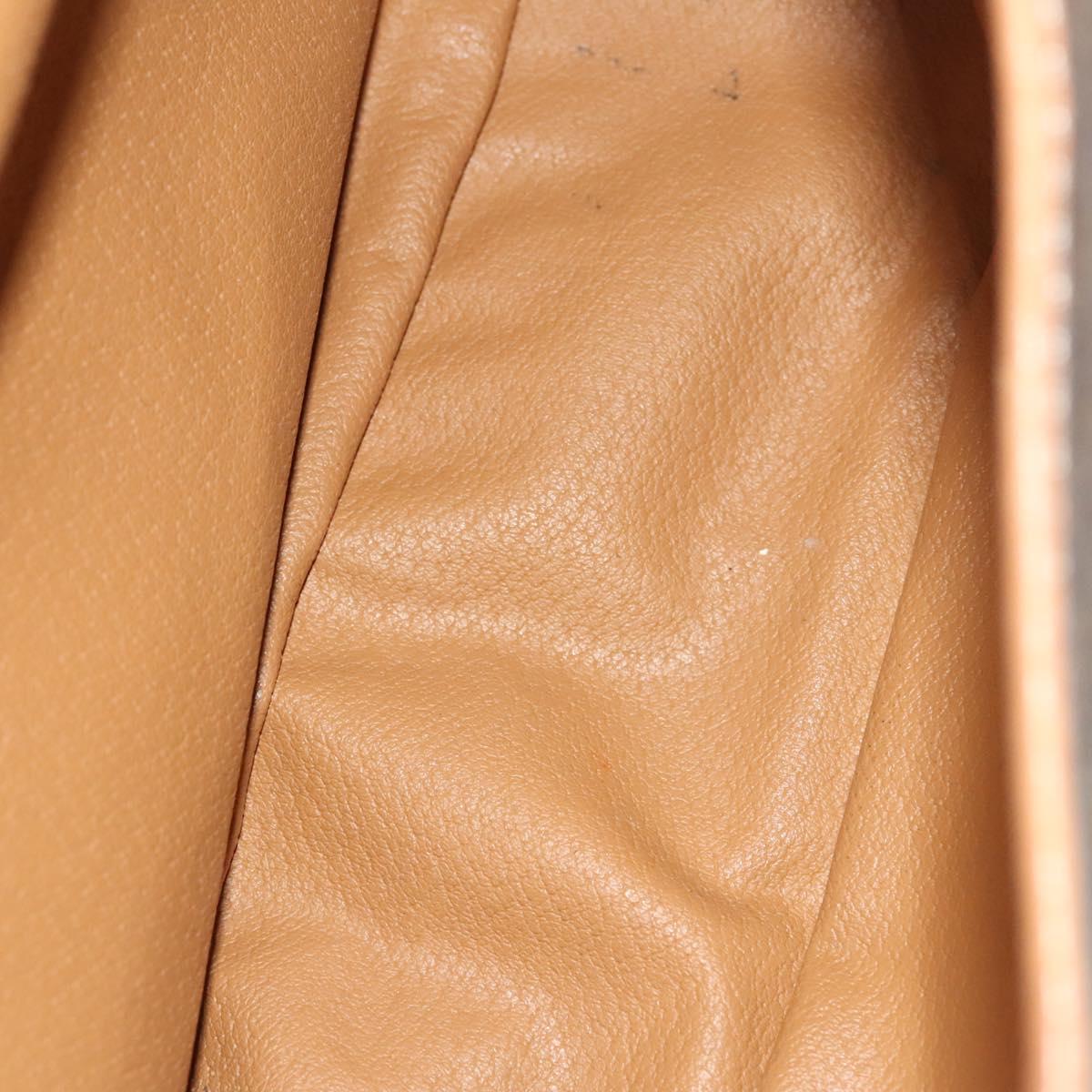 CELINE Macadam Canvas Shoulder Bag PVC Leather Brown Gold Auth SW988