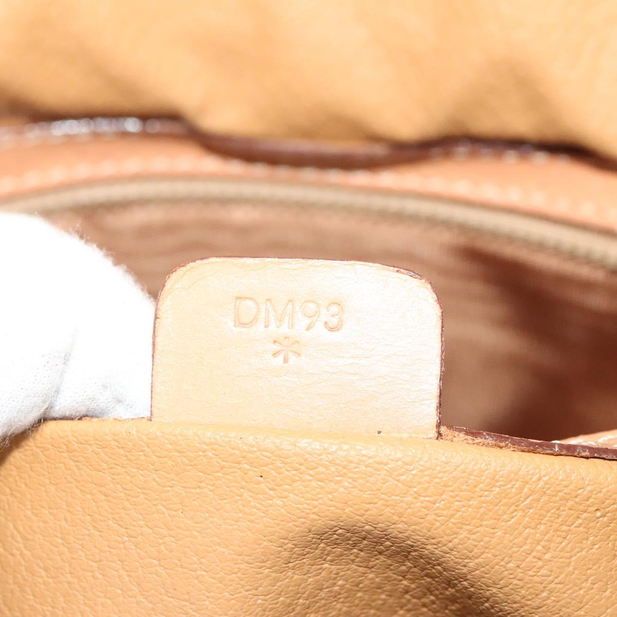CELINE Macadam Canvas Shoulder Bag PVC Leather Brown Gold Auth SW988