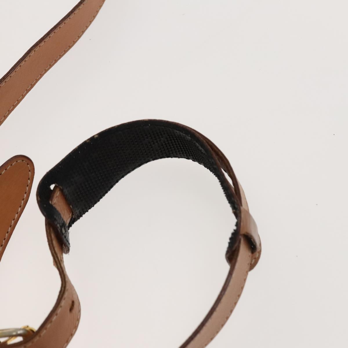 CELINE Macadam Canvas Shoulder Bag PVC Leather Brown Gold Auth SW988