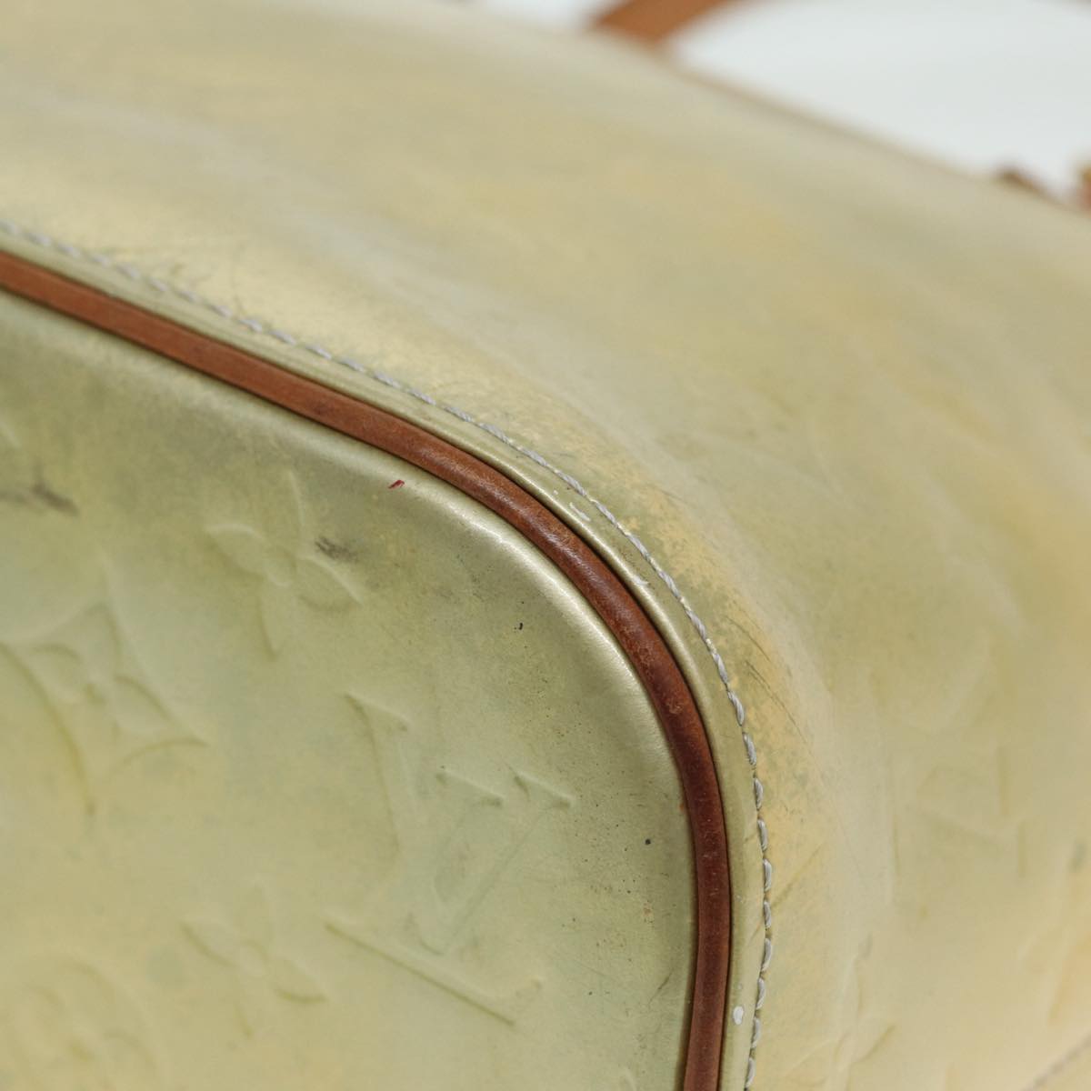 LOUIS VUITTON Monogram Vernis Houston Hand Bag Gris M91053 LV Auth tb1146