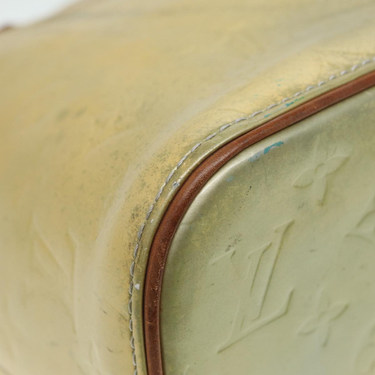 LOUIS VUITTON Monogram Vernis Houston Hand Bag Gris M91053 LV Auth tb1146