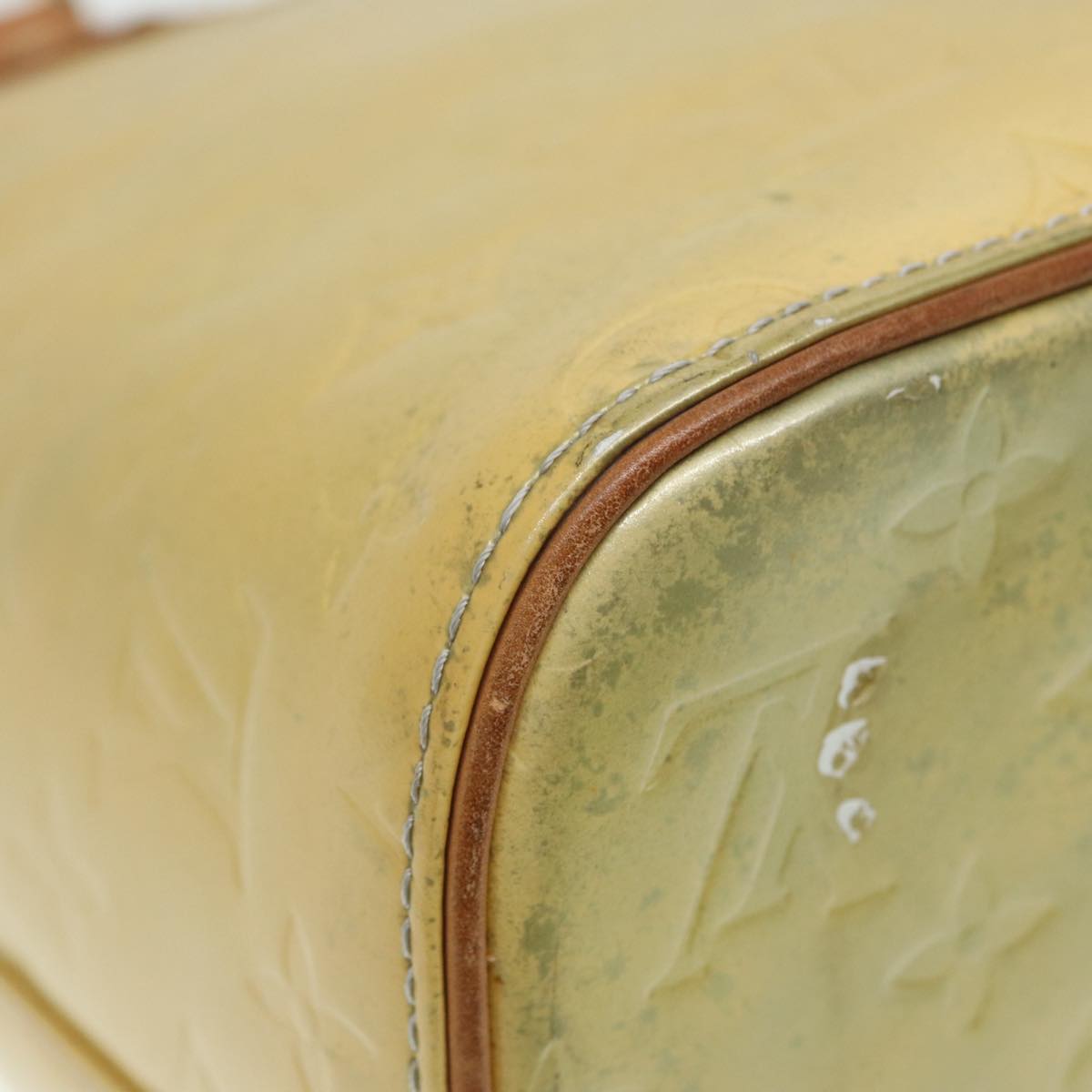 LOUIS VUITTON Monogram Vernis Houston Hand Bag Gris M91053 LV Auth tb1146