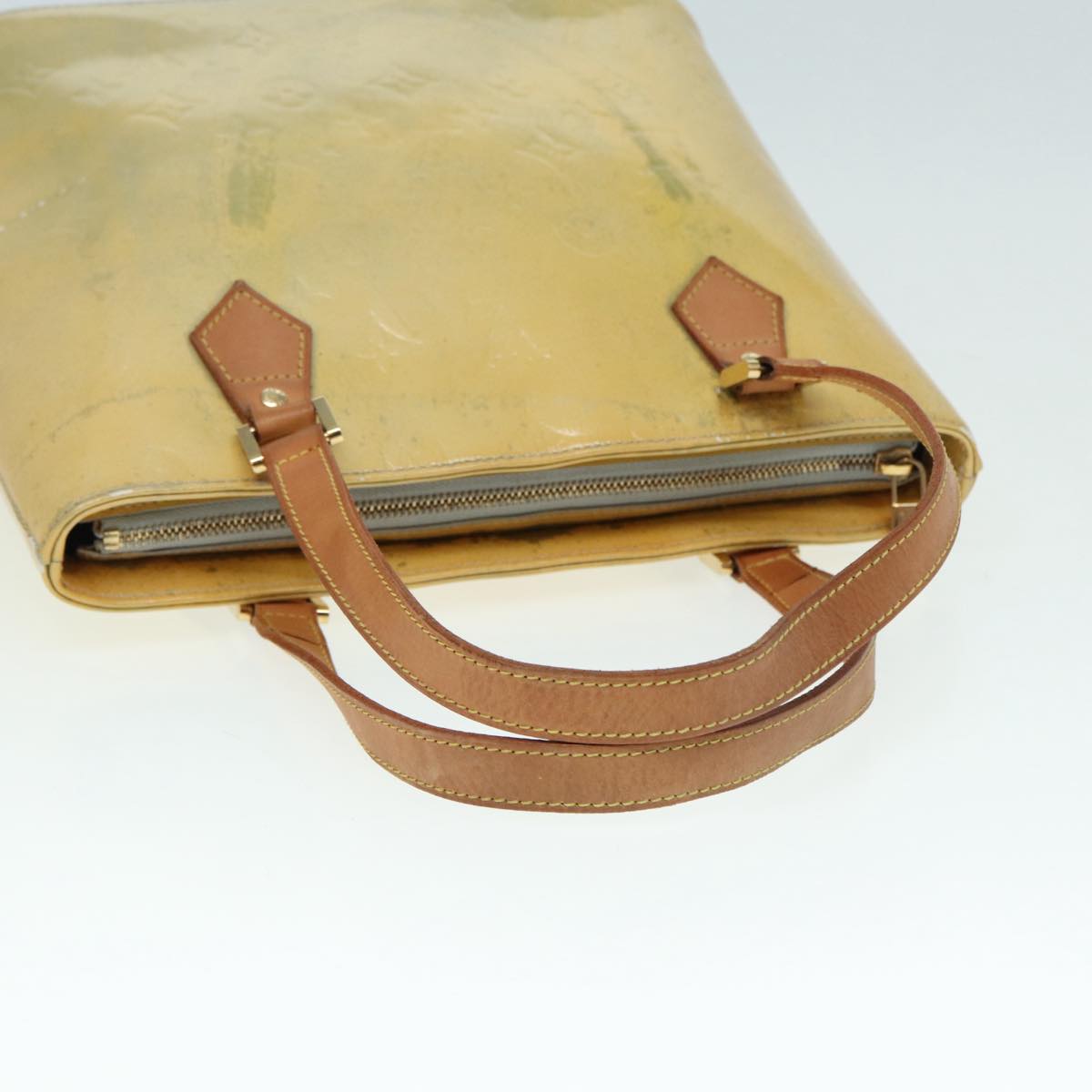 LOUIS VUITTON Monogram Vernis Houston Hand Bag Gris M91053 LV Auth tb1146