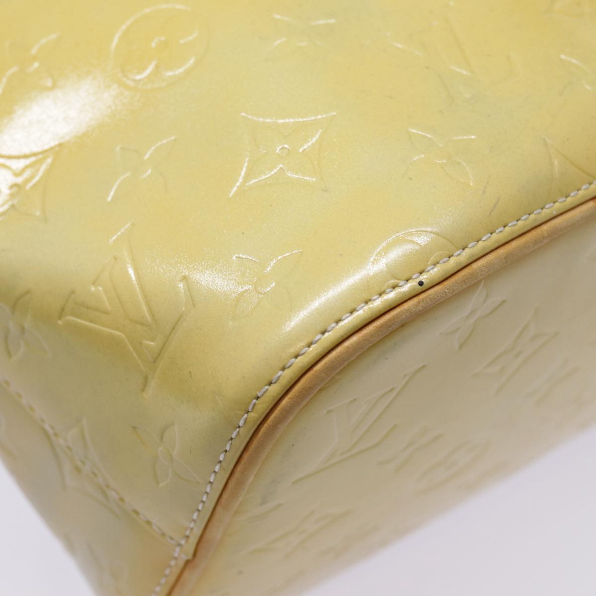 LOUIS VUITTON Monogram Vernis Houston Hand Bag Gris M91053 LV Auth tb1165