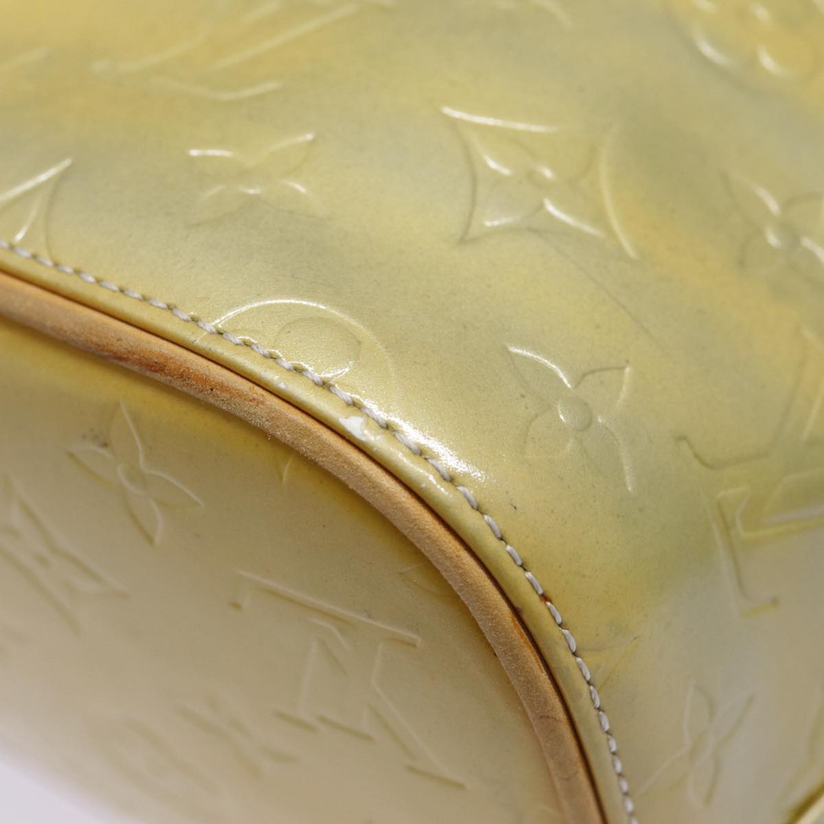 LOUIS VUITTON Monogram Vernis Houston Hand Bag Gris M91053 LV Auth tb1165